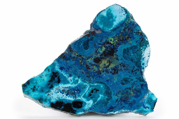 Vibrant Chrysocolla and Shattuckite Slab - Mexico #301701